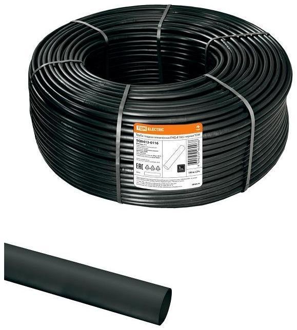 TDM electric SQ0413-0116 Труба гладкая техническая ПНД d 16(с) черная [в упаковке 100, цена за 1 м]