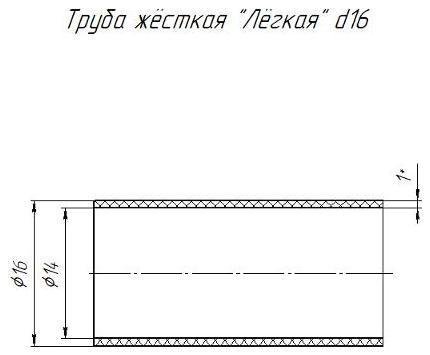 Промрукав PR05.0081 Труба жесткая ПВХ 3-х метровая легкая бук д16 (150м/уп) [в упаковке 150, цена за 1 м]