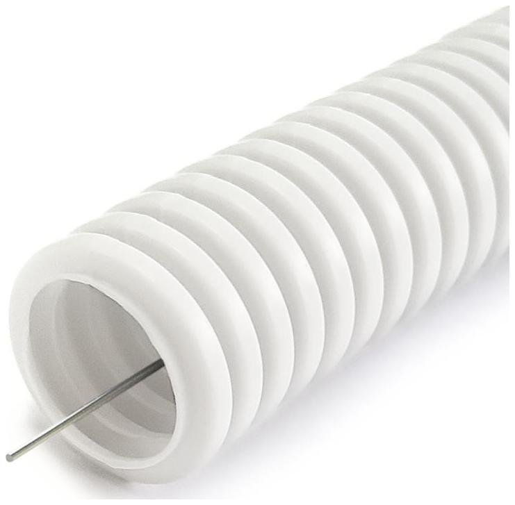 Промрукав PR02.0240 Труба гофрированная ПЛЛ тяжелая с/з д20 (100м) безгалогенная (HF) негорючая (НГ) белая