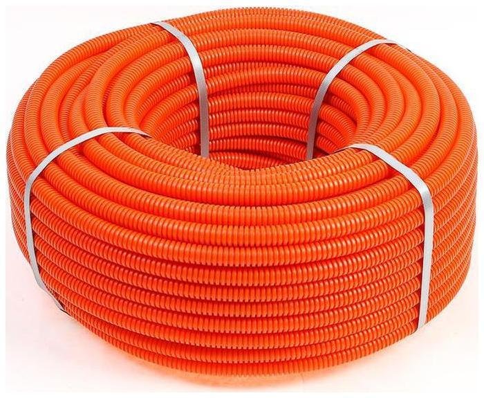 Rexant 28-0040-5 Труба гофрированная из ПНД с зондом ? 40 мм, оранжевая (15 м/уп.)