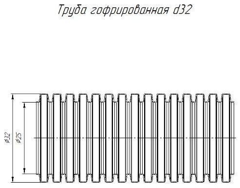 Промрукав PR01.0088 Труба гофрированная ПВХ легкая 350 Н черная д32 (25 м/1375 м уп/пал) с/з