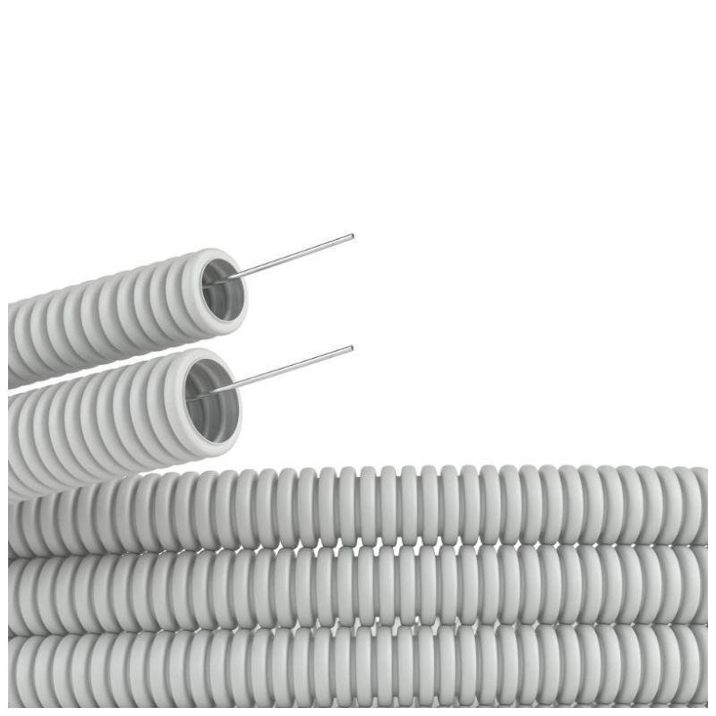 DKC 91532 Труба гибкая гофрированная ПВХ 32мм с протяжкой сверхтяжёлая (25м) серый