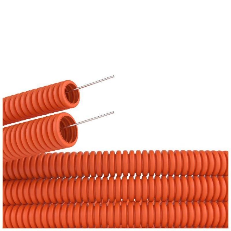 DKC 71540 Труба гибкая гофрированная ПНД 40мм с протяжкой тяжелая (20м) оранжевый