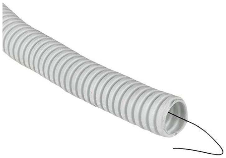EKF tg-z-16-100-white Труба гофр.ПВХ Plast с зондом d16мм (100м) белая [в упаковке 100, цена за 1 м]