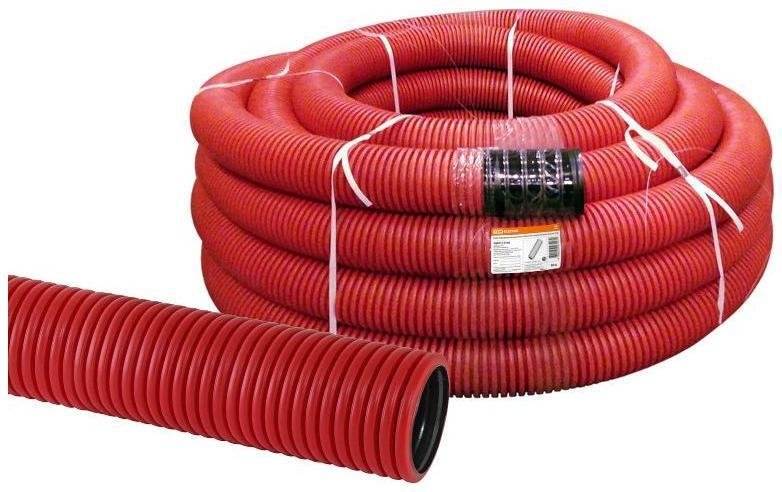 TDM electric SQ0413-5160 Труба гофрированная двустенная ПНД d 160 с зондом (50 м/уп.) красная [в упаковке 50, цена за 1 м]
