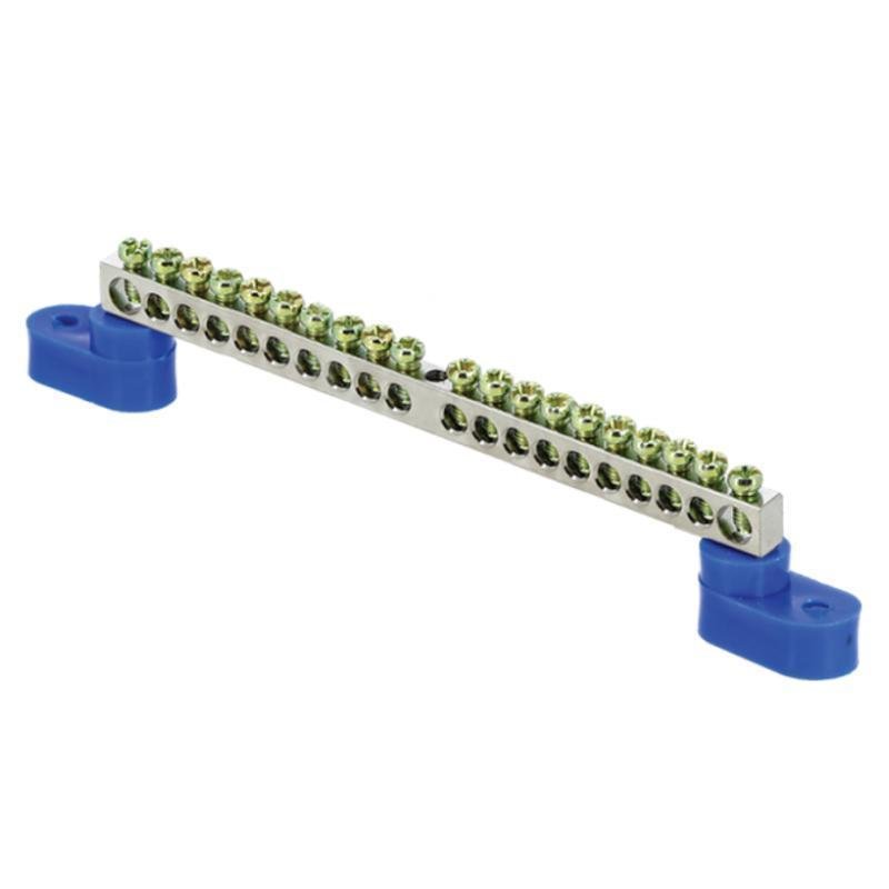 EKF sn1-63-20-2 Шина нулевая N 6х9 20 отверст. цинк 2 син. угловых изолятора PROxima