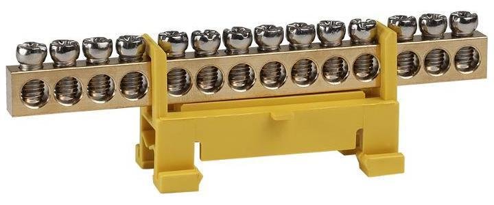 КЭАЗ 277835 Шина нулевая тип Стойка OptiKit BB-S-PE-DIN-14-6х9 желтый [в упаковке 10, цена за 1 шт]