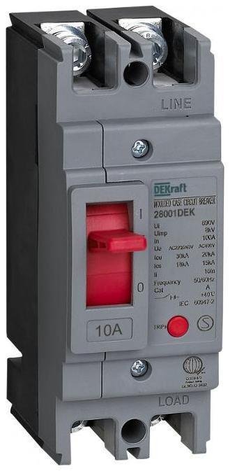 DEKraft 28001DEK Силовой авт. выкл. 2P 10A 20кА