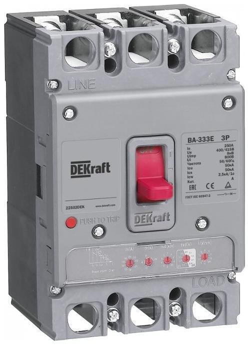 DEKraft 22493DEK Силовой авт. выкл. с электрон. расц. 3P 160А 50кА ВА-333E