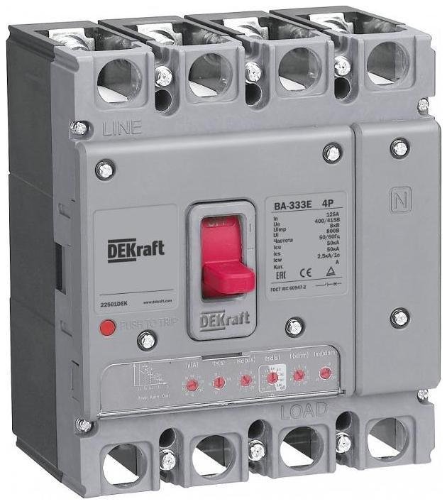 DEKraft 22494DEK Силовой авт. выкл. с электрон. расц. 4P 32А 50кА ВА-333E
