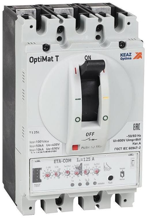 КЭАЗ 355908 Выключатель автоматический для защиты двигателя OptiMat T125L ETA-M 63A 3P