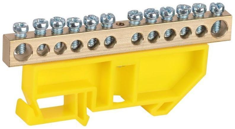Эра Б0062839 Шина NO-224-96 PE земля на DIN-изоляторе ШНИ-8х12-12-Д-желтый