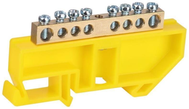 Эра Б0062959 Шина NO-224-89 PE земля на DIN-изоляторе ШНИ-6х9-8-Д-желтый