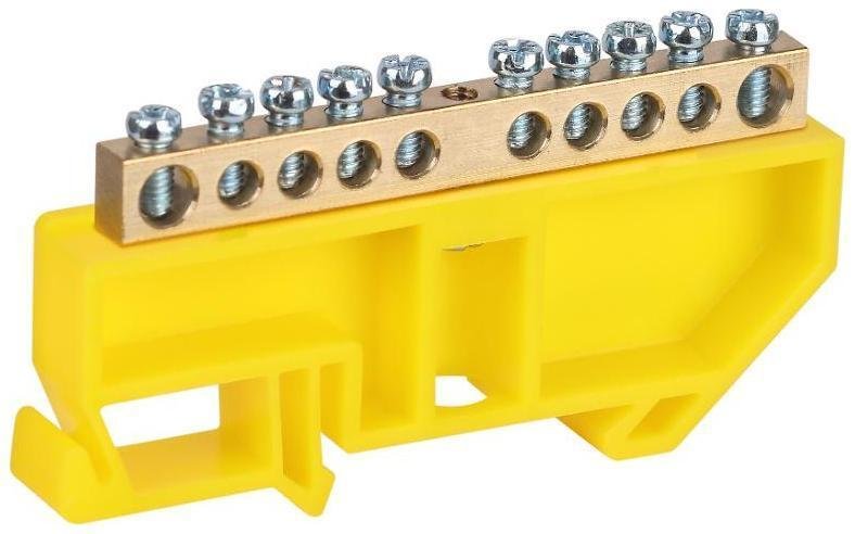 Эра Б0062913 Шина NO-224-90 PE земля на DIN-изоляторе ШНИ-6х9-10-Д-желтый