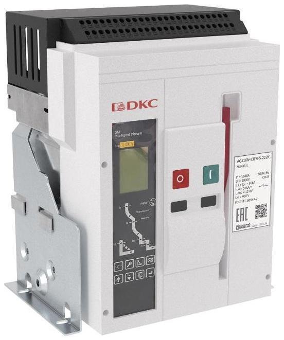 DKC AGS06N-S3FH-5-222K Воздушный автоматический выключатель YON AGS06N3Р 630 А 65 кА, расцепитель 3M, фиксированный, управление 220 В AC, горизонтальное подключение