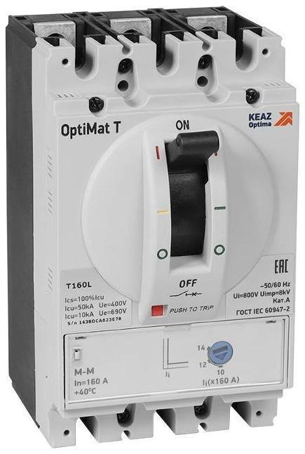 КЭАЗ 355840 Выключатель автоматический для защиты двигателя OptiMat T160L M-M 160A 3P
