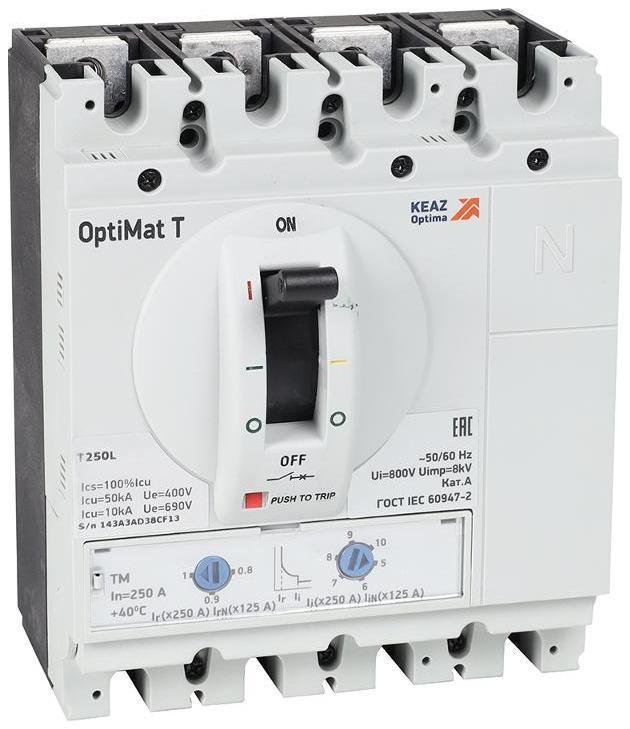 КЭАЗ 355757 Выключатель автоматический OptiMat T250L TM 250A 4P