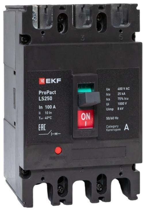 EKF mccb-250-25-3-100-ls Выключатель автоматический LS250 25кА 3P 100А ProPact
