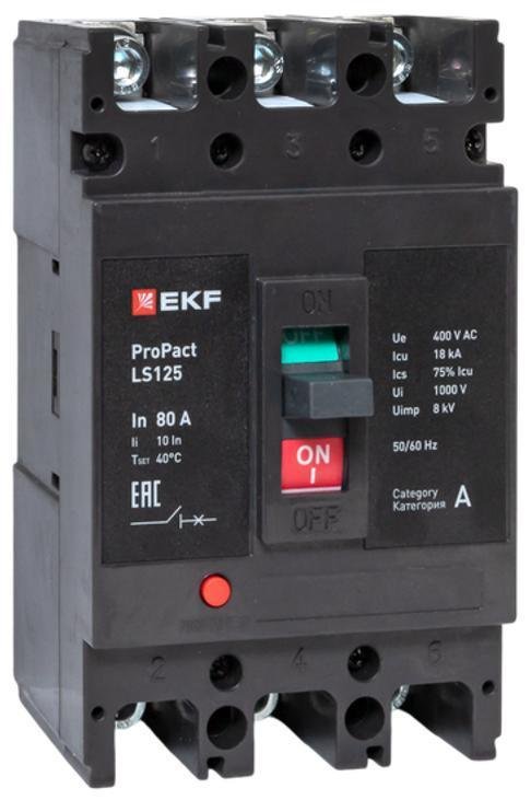 EKF mccb-125-18-3-80-ls Выключатель автоматический LS125 18кА 3P 80А ProPact