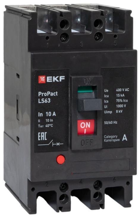 EKF mccb-63-15-3-10-ls Выключатель автоматический LS63 15кА 3P 10А ProPact
