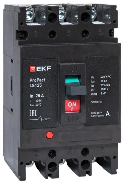 EKF mccb-125-18-3-25-ls Выключатель автоматический LS125 18кА 3P 25А ProPact