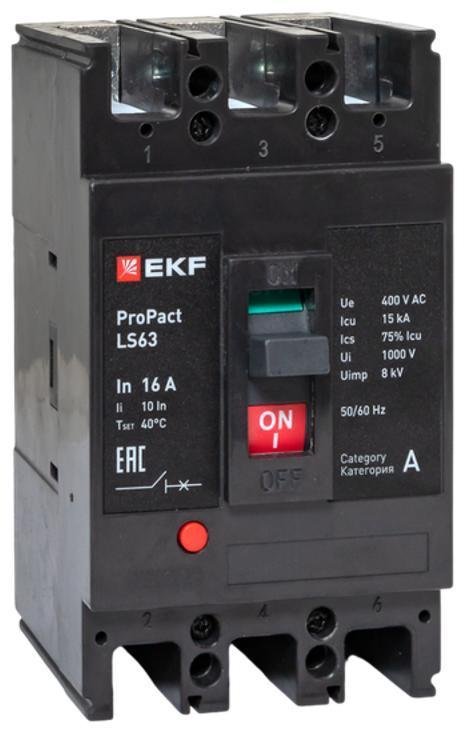 EKF mccb-63-15-3-16-ls Выключатель автоматический LS63 15кА 3P 16А ProPact