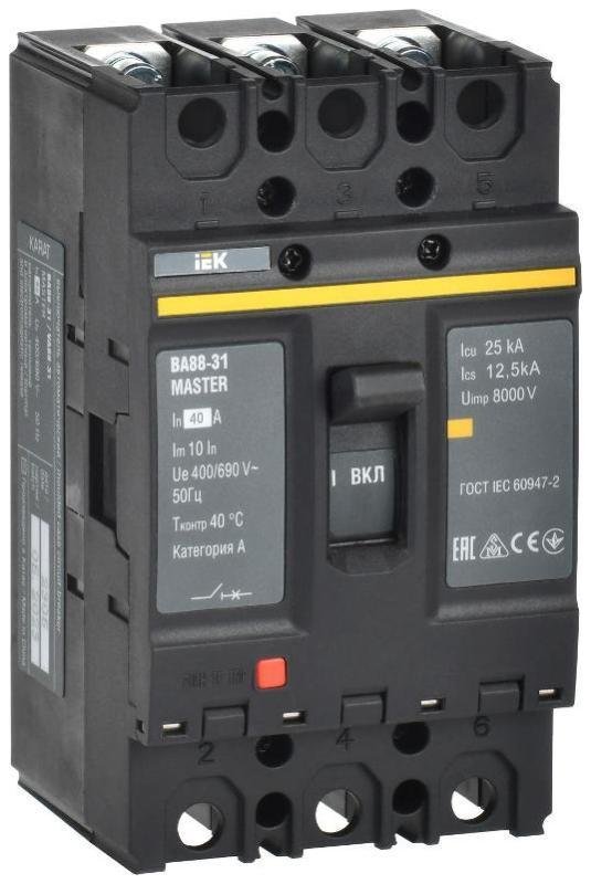 IEK SVA00-3-0040-02 Выключатель автоматический ВА88-31 3Р 40А 25кА MASTER