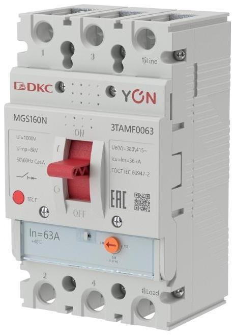 DKC MGS160N-3TAMF0063 Авт. выкл. YON MGS160 3P 50,4-63A 36kA