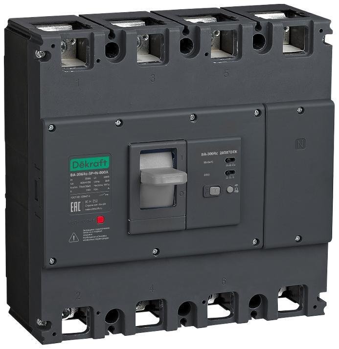 DEKraft 28580DEK Силовой авт. выкл. ВА-306Rc Inst 3P+N 400А 70кА 300/500/1000мА