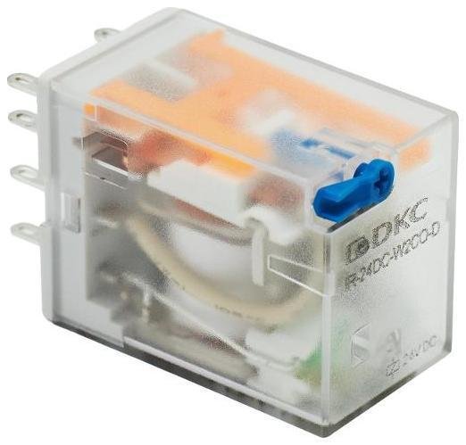DKC IR-24DC-W2CO-D Реле миниатюрное промышленное общего назначения, 2CO, ком. ток 12А, AgSnO2, напряжение 24V DC, опция: тест-кнопка+светодиод+защитный диод [в упаковке 20, цена за 1 шт]