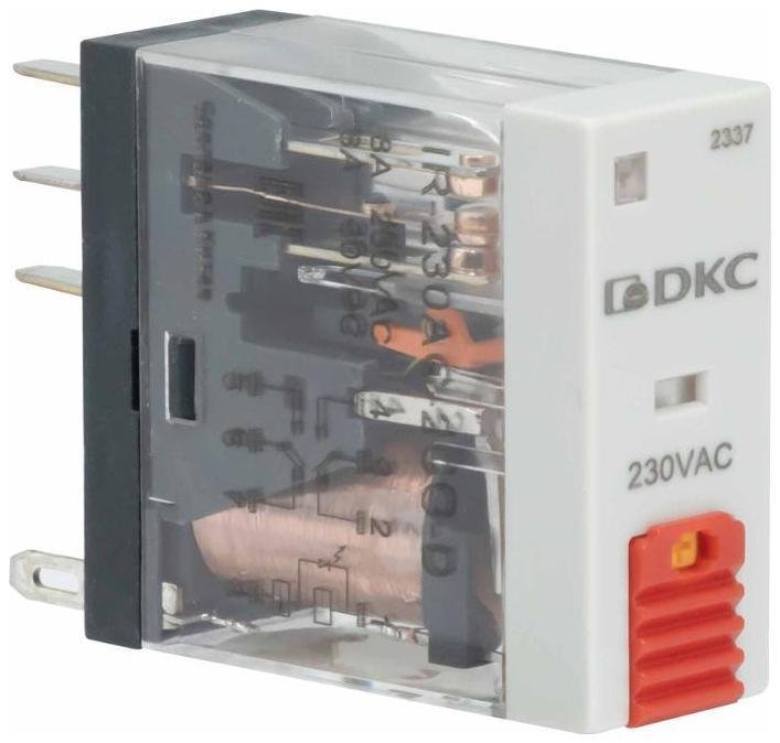 DKC IR-115AC-2CO-D Реле миниатюрное промышленное, 2CO, ком. ток 8А, AgSnO2, напряжение 115V AC, опция: тест-кнопка+светодиод [в упаковке 20, цена за 1 шт]