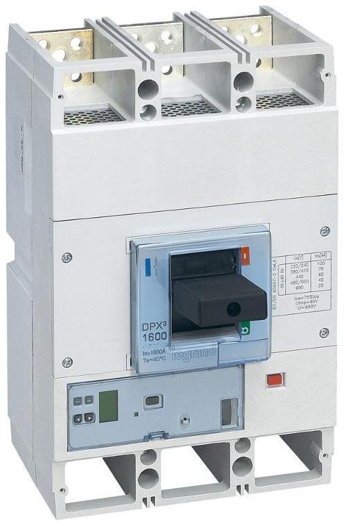 Legrand 422481 Автоматический выключатель DPX3 1600 - эл. расц. Sg - с изм. блоком.- 100 кА - 400 В" - 3П - 1000 А