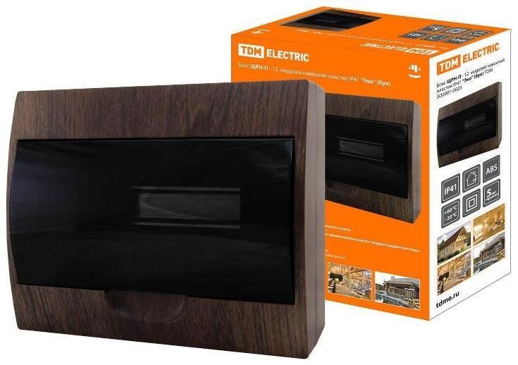 TDM electric SQ0901-0023 Бокс пластиковый навесной ЩРН-П-12 модулей IP41 "Эко" (бук)