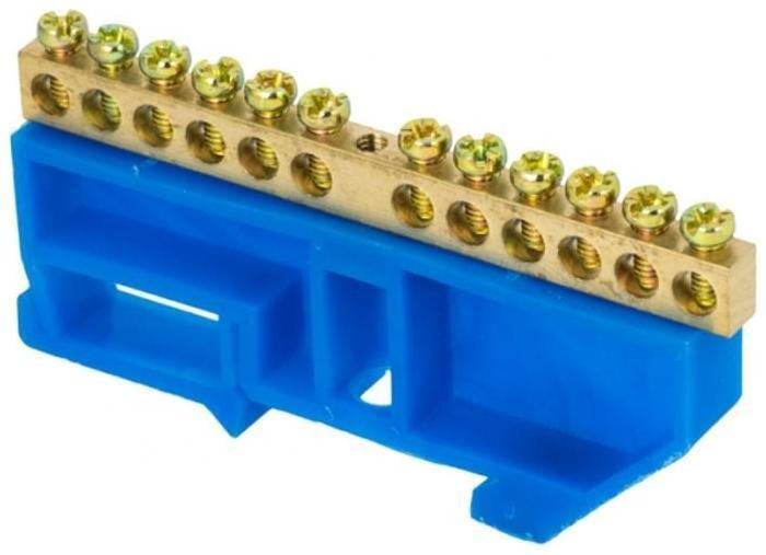 EKF sn0-125-12-d Шина "0" (8х12мм) 125А 12 отверстий изолятор на DIN-рейку латунь PROxima