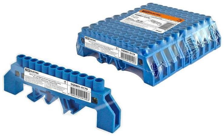 TDM electric SQ0801-0179 Шина "N" нулевая в изоляторе на DIN-рейку 8x12мм 12 групп инд. стикер [в упаковке 10, цена за 1 шт]