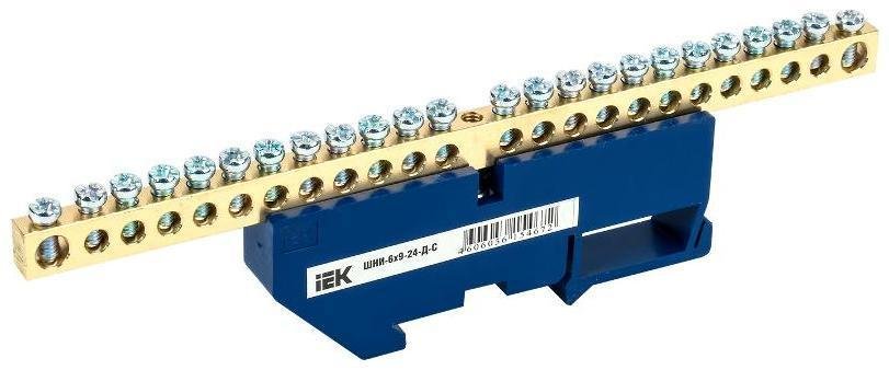 IEK YNN10-69-24D-K07 Шина N ноль на DIN-изоляторе ШНИ-6х9-24-Д-С [в упаковке 20, цена за 1 шт]