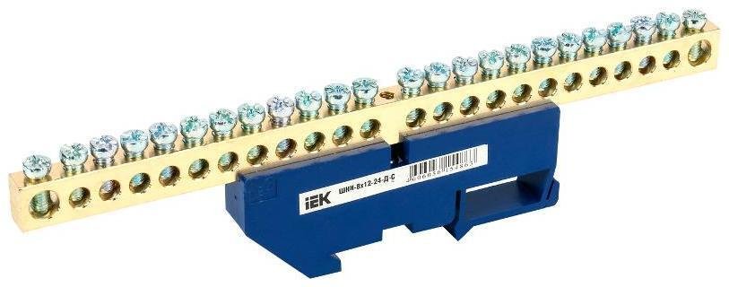 IEK YNN10-812-24D-K07 Шина N ноль на DIN-изоляторе ШНИ-8х12-24-Д-С