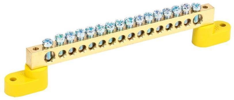 IEK YNN10-812-16C2-K05 Шина PE "земля" на двух угловых изоляторах ШНИ-8х12-16-У2-Ж [в упаковке 10, цена за 1 шт]