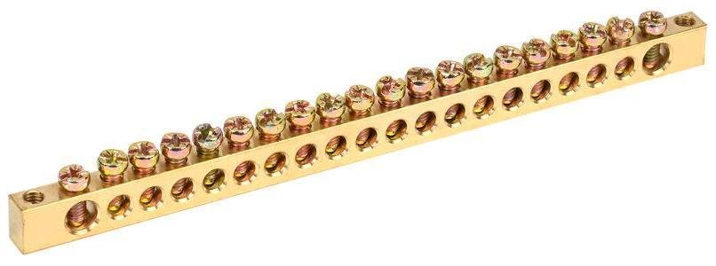 IEK YNN11-20-100 Шина PEN "земля-ноль" 6х9мм 20/2 (20групп/креп по краям)