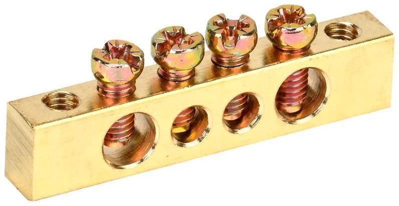 IEK YNN11-04-100 Шина PEN "земля-ноль" 6х9мм 4/2 (4группы/креп по краям)