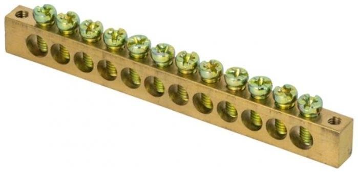 EKF sn0-63-12-k Шина PEN "ноль-земля" (6х9мм) 12 отверстий латунь крепеж по краям PROxima