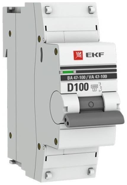 EKF mcb47100-1-100D-pro Выключатель автоматический однополюсный ВА 47-100 100А D 10кА PROxima