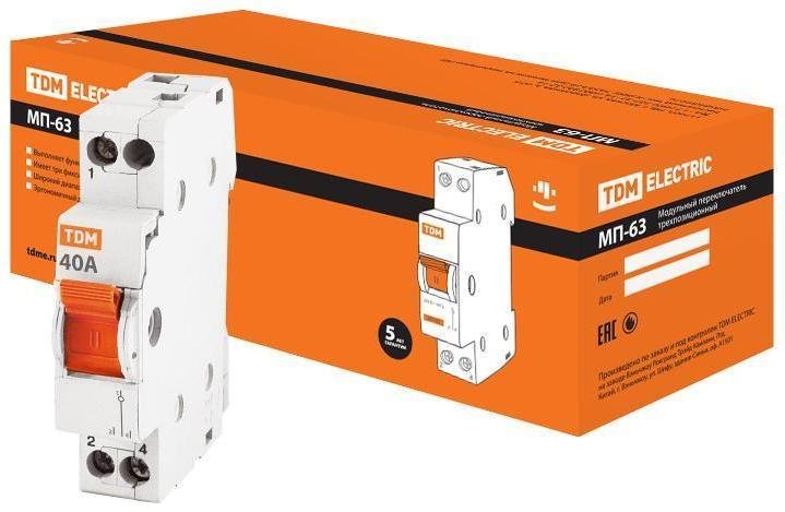 TDM electric SQ0224-0007 Переключатель модульный трехпозиционный МП-63 1P 40А