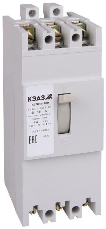 КЭАЗ 104221 Выключатель автоматический АЕ2046-100-12,5А-12Iн-400AC-У3
