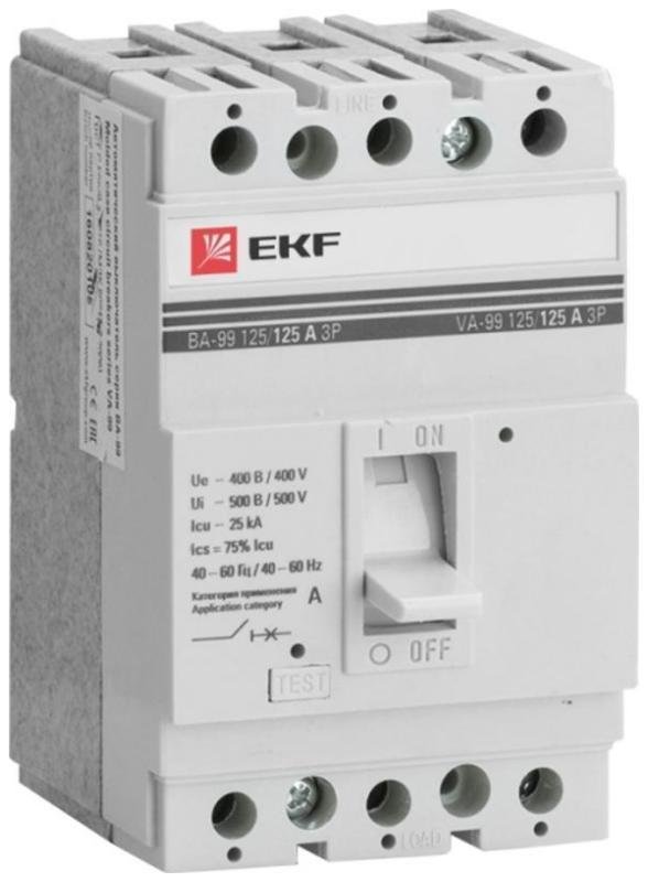 EKF mccb99-125-25 Выключатель автоматический ВА-99 125/25А 3P 25кА PROxima