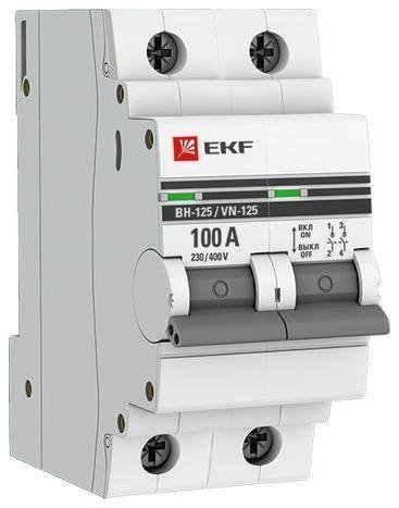 EKF SL125-2-100-pro Выключатель нагрузки модульный ВН-125, 2P 100А PROxima