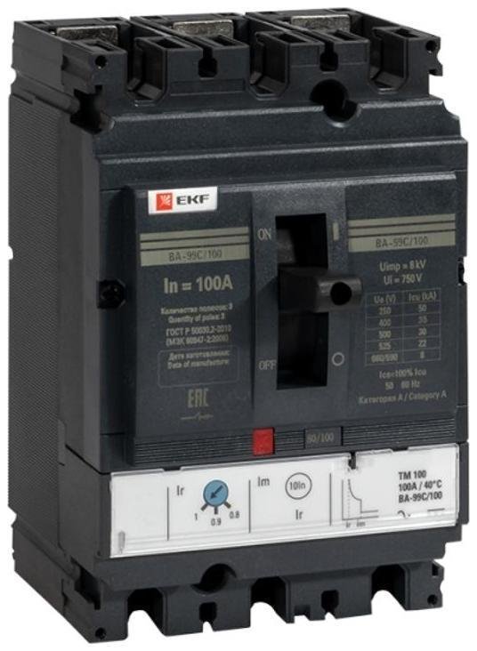 EKF mccb99C-100-100 Выключатель автоматический ВА-99C (Compact NS) 100/100А 3P 36кА PROxima