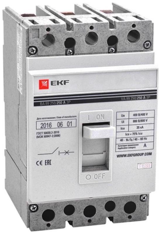 EKF mccb99-250-200 Выключатель автоматический ВА-99 250/200А 3P 35кА PROxima