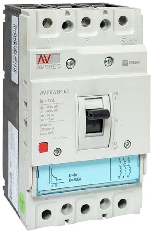 EKF mccb-13-32H-TR-av Выключатель автоматический AV POWER-1/3 32А 80kA TR AVERES