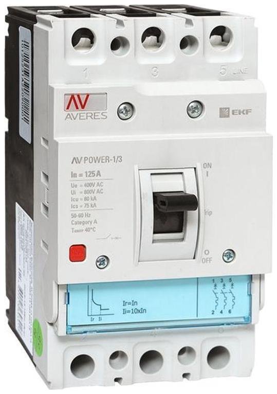 EKF mccb-13-125H-TR-av Выключатель автоматический AV POWER-1/3 125А 80kA TR AVERES